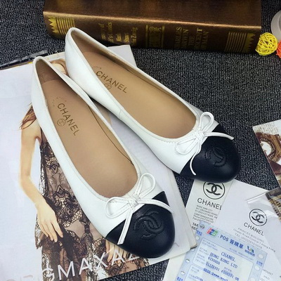 CHANEL Shallow mouth flat shoes Women--076